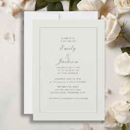 Convite de Casamento Elegante Creme Marrom Moderno