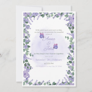 Convite de Casamento Elegante de Jardim Floral Mac