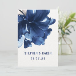Convite De Casamento Elegante De marinho Azul Popp