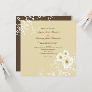 Convite de casamento Elegante de Rosas e espirros