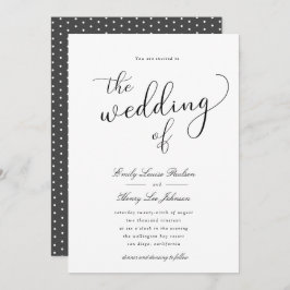 convite de casamento elegante de script simples