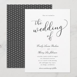 convite de casamento elegante de script simples