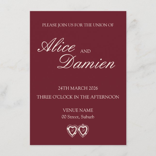 Convite de Casamento Elegante Dinheiro Antigo (Frente)