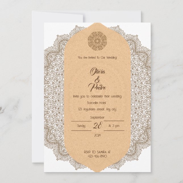 Convite de casamento elegante do Ornament (Frente)