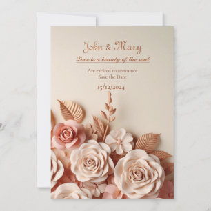 Convite de casamento elegante e atraente com 3d