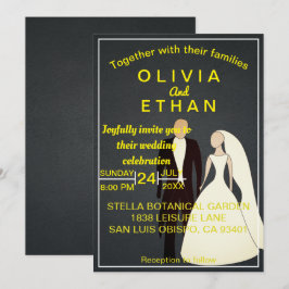Convite de casamento elegante e chique da noiva e