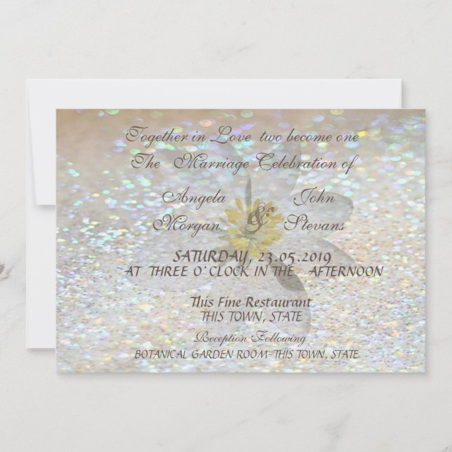 Convite de Casamento Elegante e Glamouroso com Mar (Frente)