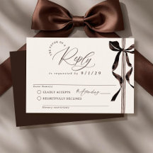 Convite de Casamento Elegante e Simples com Laço d