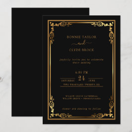 Convite de Casamento Elegante e Sofisticado com To