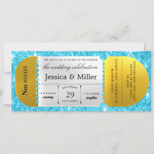 Convite de Casamento Elegante em Bilhete Preto