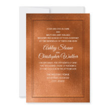 Convite de Casamento Elegante em Cobre e Creme #3