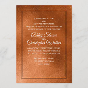 Convite de Casamento Elegante em Cobre e Creme #3