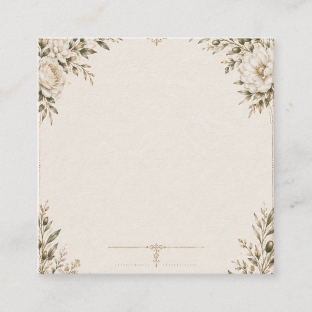 Convite de Casamento Elegante em Marfim com Champa (Frente)