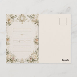 Convite de Casamento Elegante em Marfim com Champa