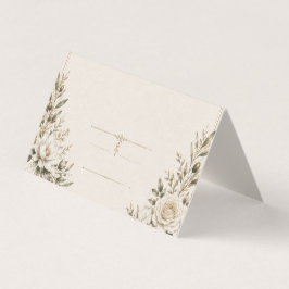 Convite de Casamento Elegante em Marfim com Champa