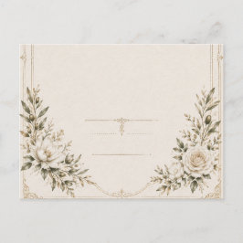 Convite de Casamento Elegante em Marfim com Champa