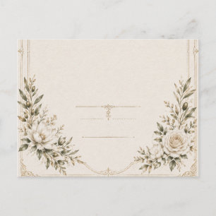 Convite de Casamento Elegante em Marfim com Champa