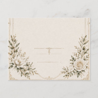 Convite de Casamento Elegante em Marfim com Champa