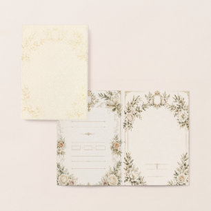 Convite de Casamento Elegante em Marfim com Champa