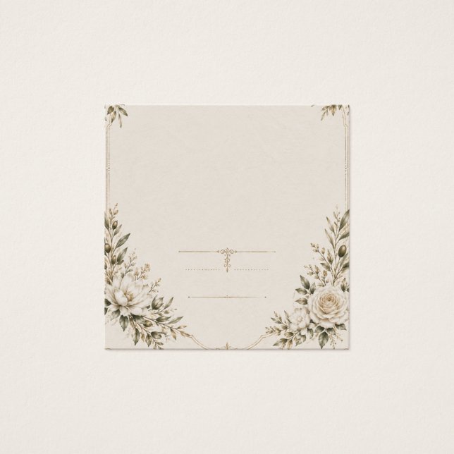 Convite de Casamento Elegante em Marfim com Champa (Frente)