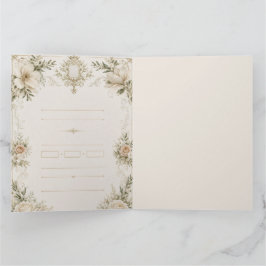 Convite de Casamento Elegante em Marfim com Champa
