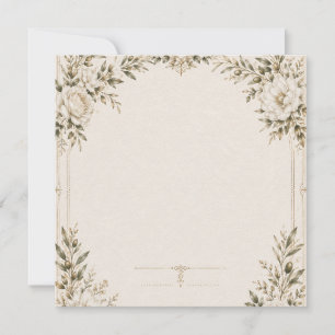 Convite de Casamento Elegante em Marfim com Champa