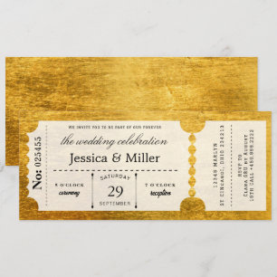 Convite de Casamento Elegante em Preto e Dourado e