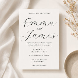 Convite de Casamento Elegante em Script + Serif Ed