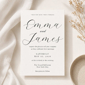 Convite de Casamento Elegante em Script + Serif Ed