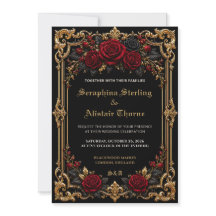 Convite de Casamento Elegante Escuro Gótico