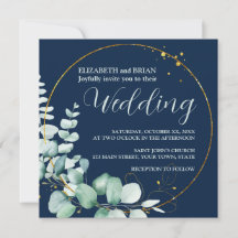 Convite de Casamento Elegante Eucalipto