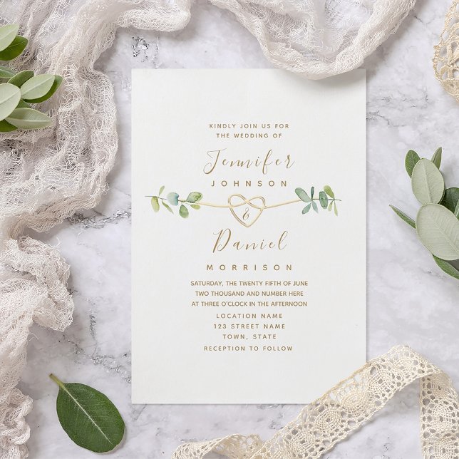 Convite de Casamento Elegante Eucalipto (Criador carregado)