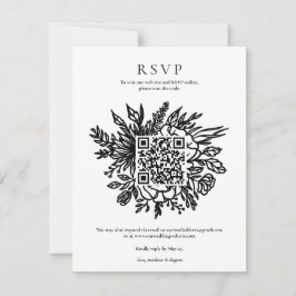 Convite de Casamento Elegante Eucalipto com QR Cod