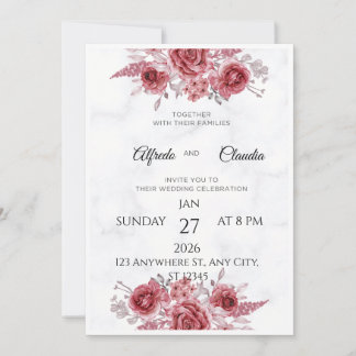 Convite de Casamento Elegante | Floral Personaliza