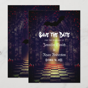 Convite de casamento Elegante Gótico para salvar a