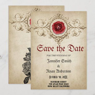 Convite de casamento Elegante Gótico para salvar a