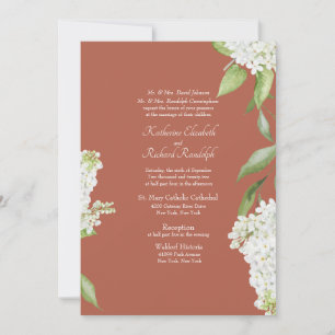 Convite de Casamento Elegante Hortênsia Branca Can