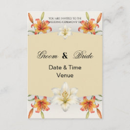 Convite de Casamento Elegante Lírio Dourado