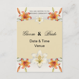Convite de Casamento Elegante Lírio Dourado