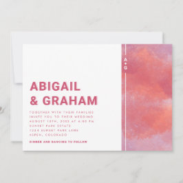 Convite de Casamento Elegante Magenta