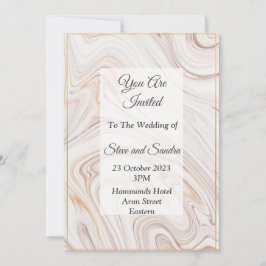 Convite de Casamento Elegante, mármore rosa