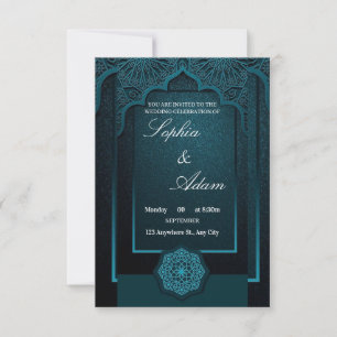 Convite de Casamento Elegante Marroquino