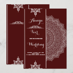 Convite de casamento elegante Mehndi