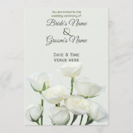 Convite de Casamento Elegante Minimalista com Rosa