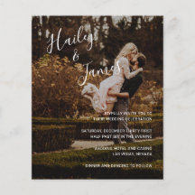Convite de Casamento Elegante Moderno com Foto e O