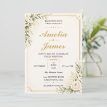 Convite de Casamento Elegante Moderno Minimalista