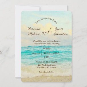 Convite de Casamento Elegante na Praia