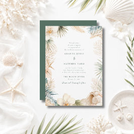 Convite de Casamento Elegante na Praia Costeira