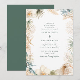 Convite de Casamento Elegante na Praia Costeira