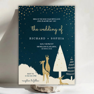 Convite de casamento elegante no ano novo feliz